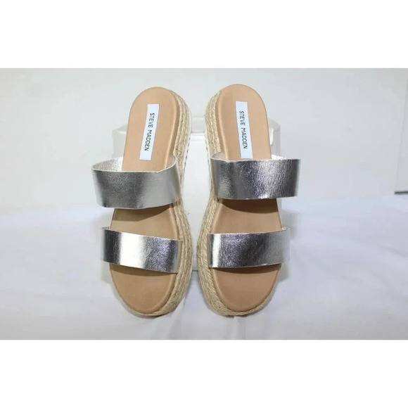 ladies STEVE MADDEN arran silver wedges size 10 - Picture 6 of 9